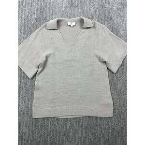 P. CILL Linen Rayon Shirt Top Women Size XS Granola Oversized Coastal Collar